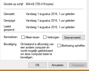 gedownloade bestanden worden geblokkeerd
